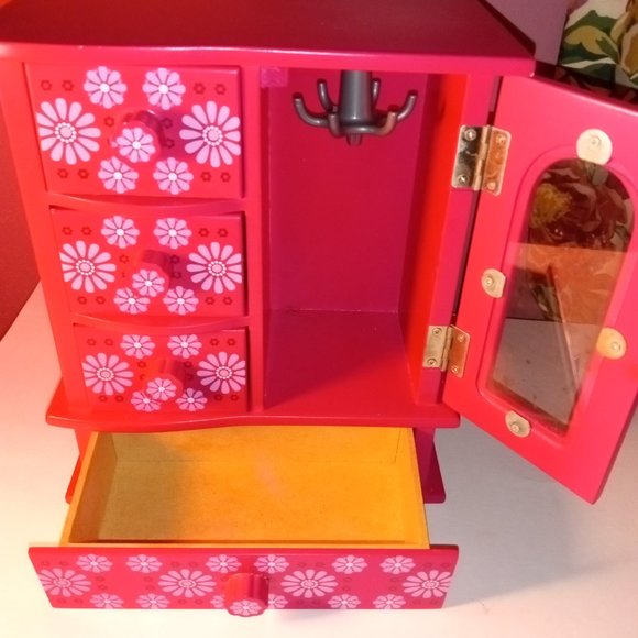 PINK & WHITE GIRLS 4 DRAWER JEWELRY BOX FOR RINGS, NECKLACES AND STUFF - Picture 4 of 7